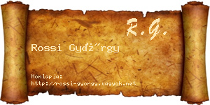 Rossi György névjegykártya